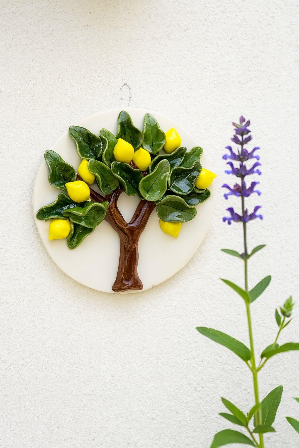 19 cm Limon Ağacı Seramik Duvar Panosu