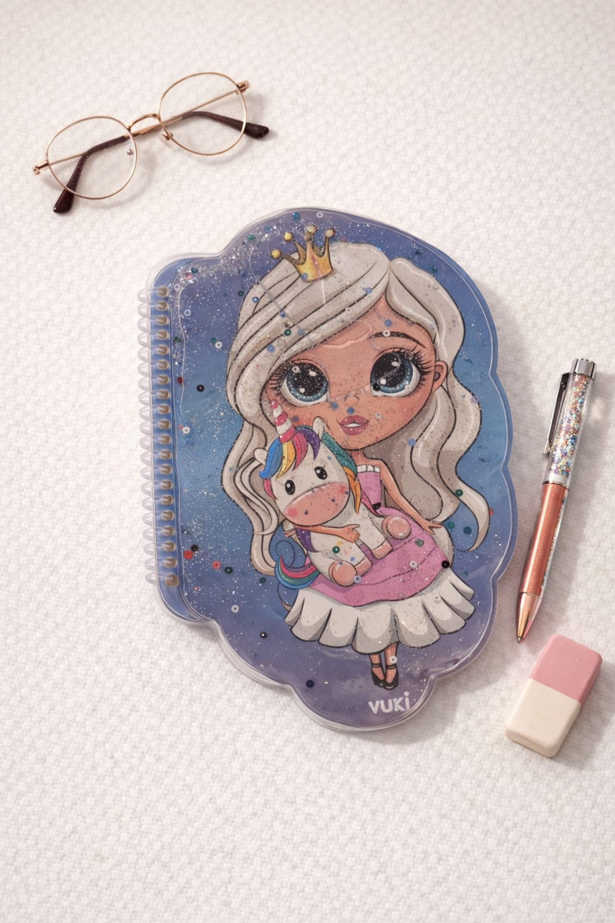 20 Cm Sipralli Unicorn Deniz Kızı Çizgisiz Not Defteri
