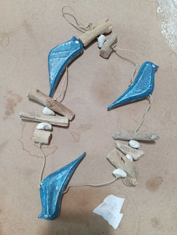 3 LÜ SARKIK MAVİ KUŞ DUVAR SÜSÜ