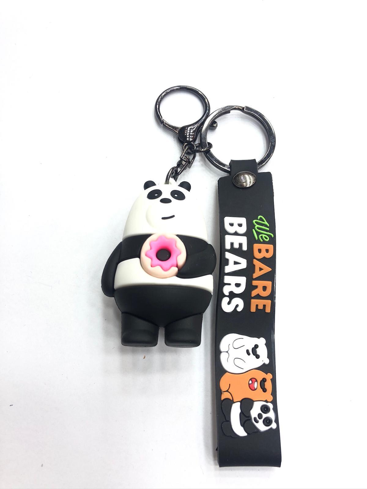 3D Kafadar Ayılar Panda Silikon Anahtarlık