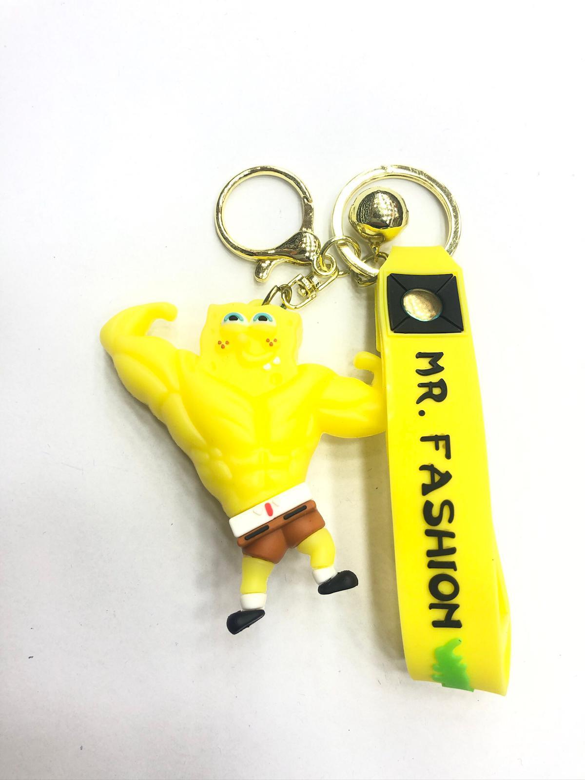 3D Kaslı Sungerbob Silikon Anahtarlık