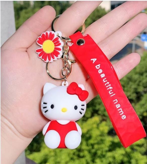 3D Klasik Hello Kitty Silikon Anahtarlık