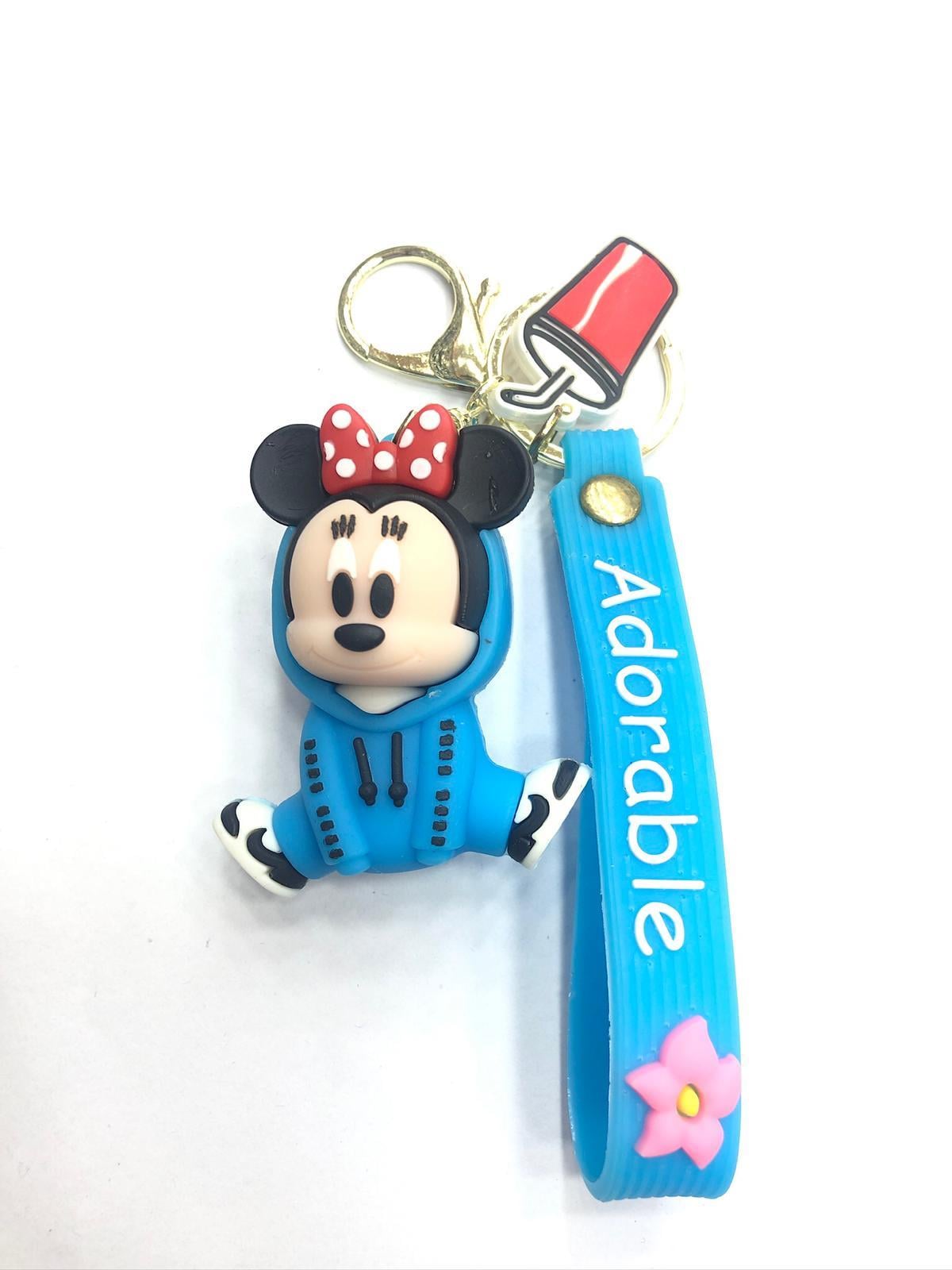 3D Mavi Kapşonlu Minnie Silikon Anahtarlık