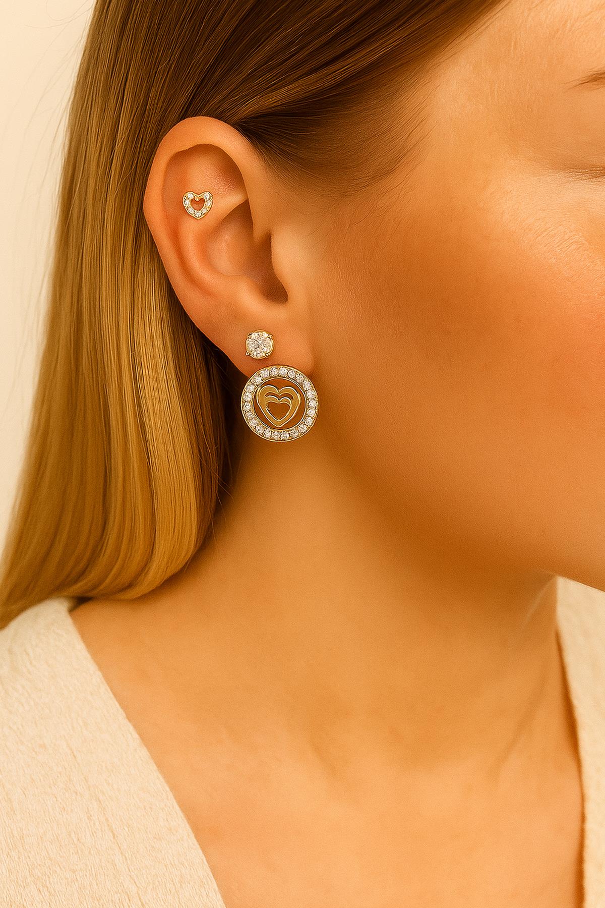 6 Lı Mini Taşlı Küpe