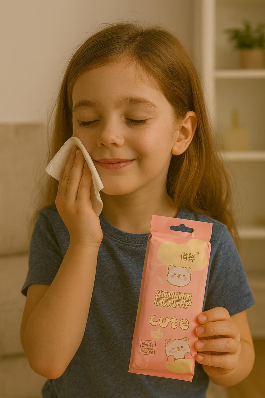 8 li Bulutlu Ayıcık Mini 64 Yaprak Islak Mendil