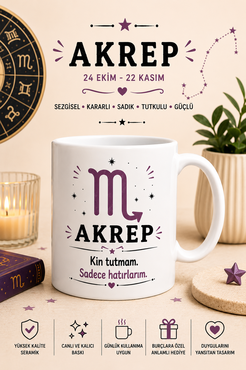 Akrep Burcu Baskı Kupa