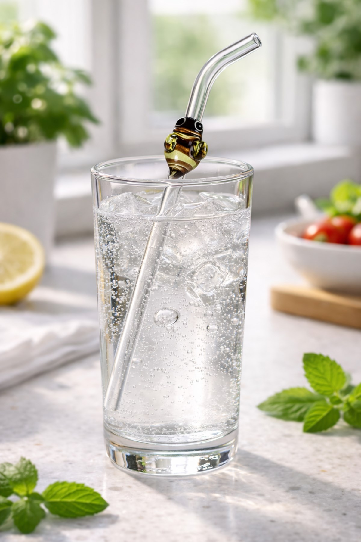 Arı Figürlü Cam Pipet