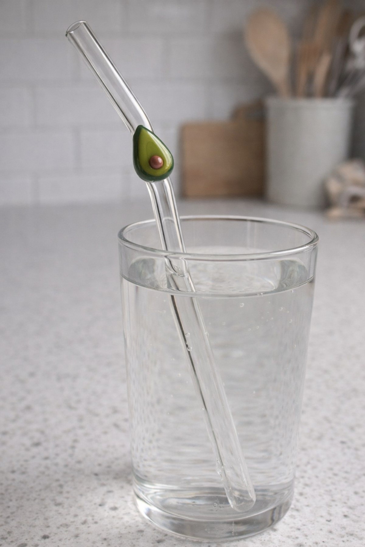 Avokado Figürlü Cam Pipet