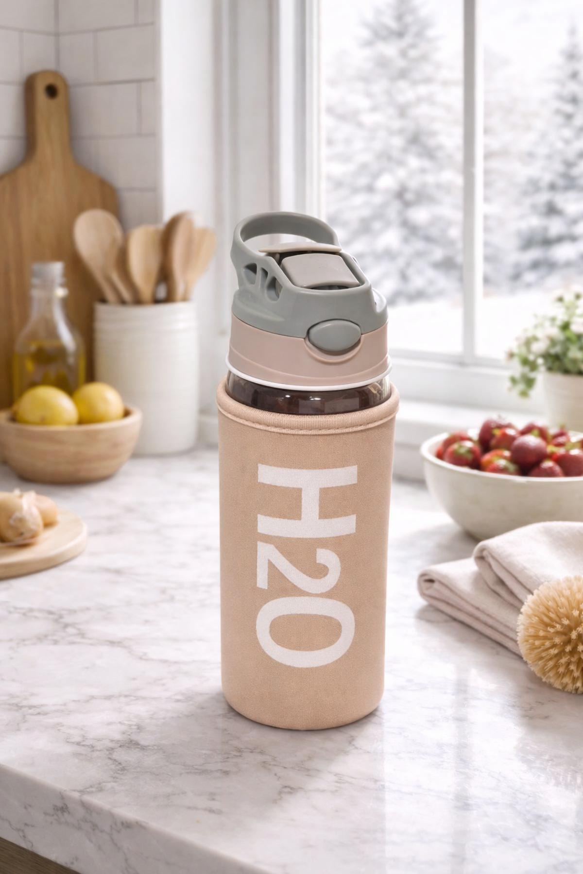 Bej Basmalı Kapak H2O 500 ML Matara