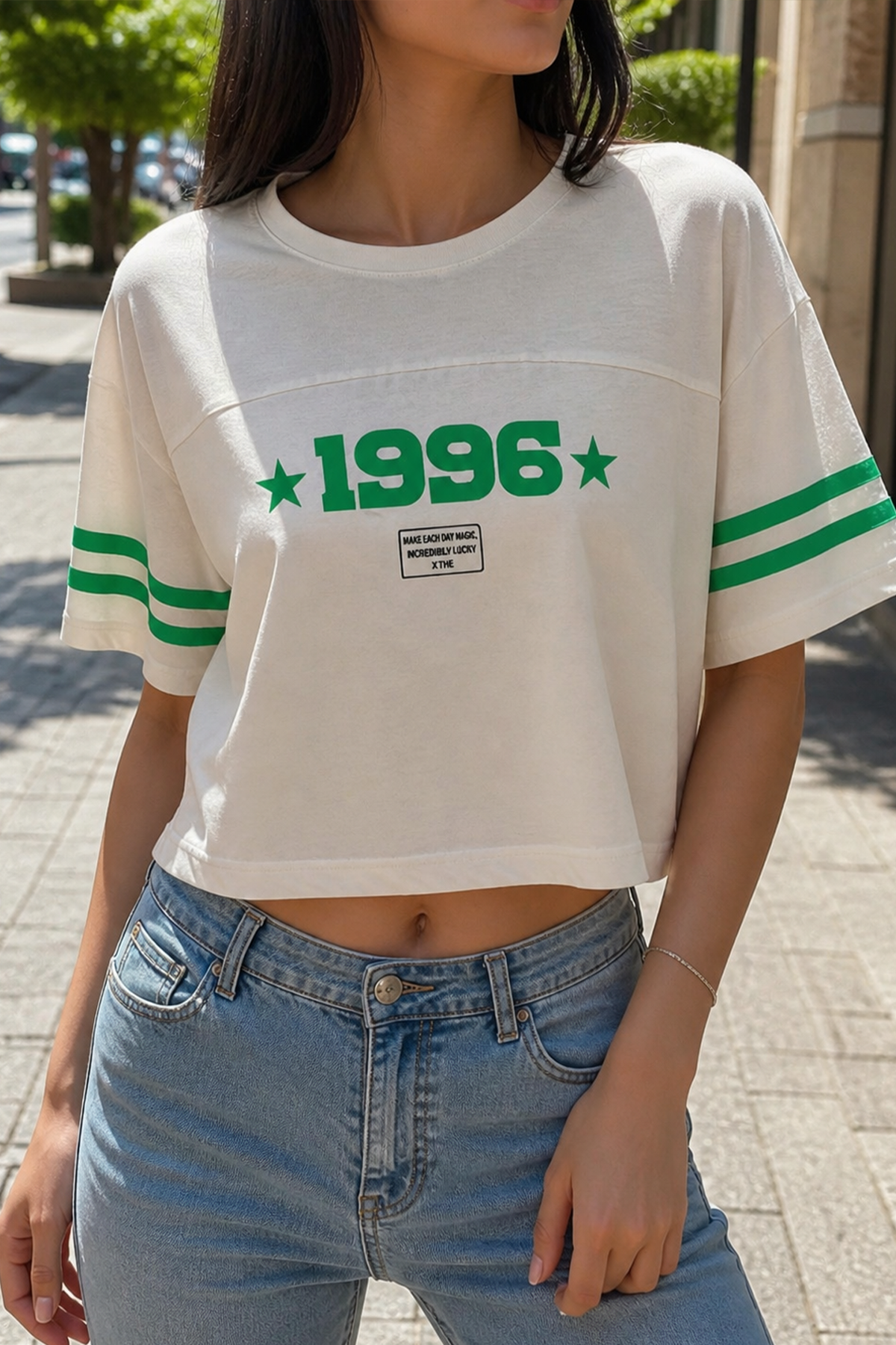 Beyaz 1996 Crop T Shırt M