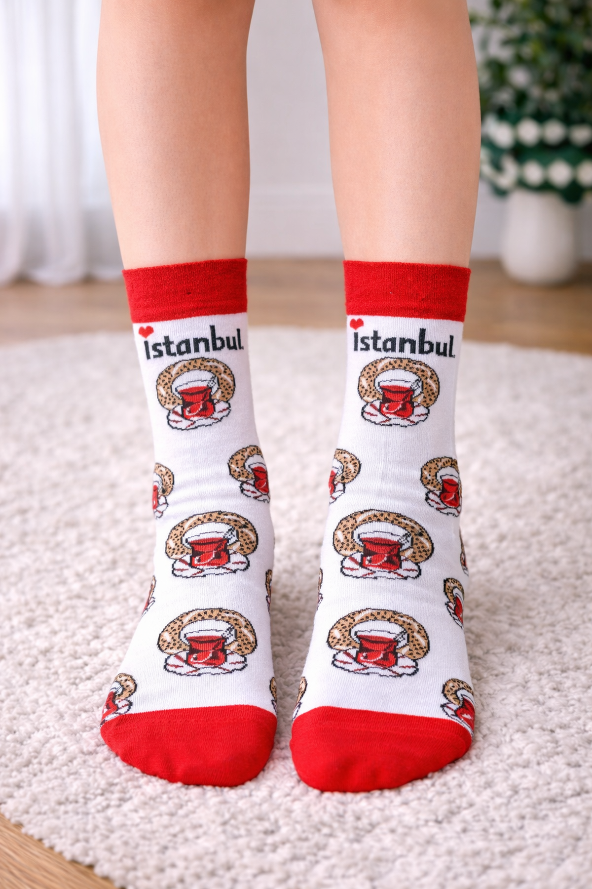 Çay Simit İstanbul Beyaz Çorap 36-44