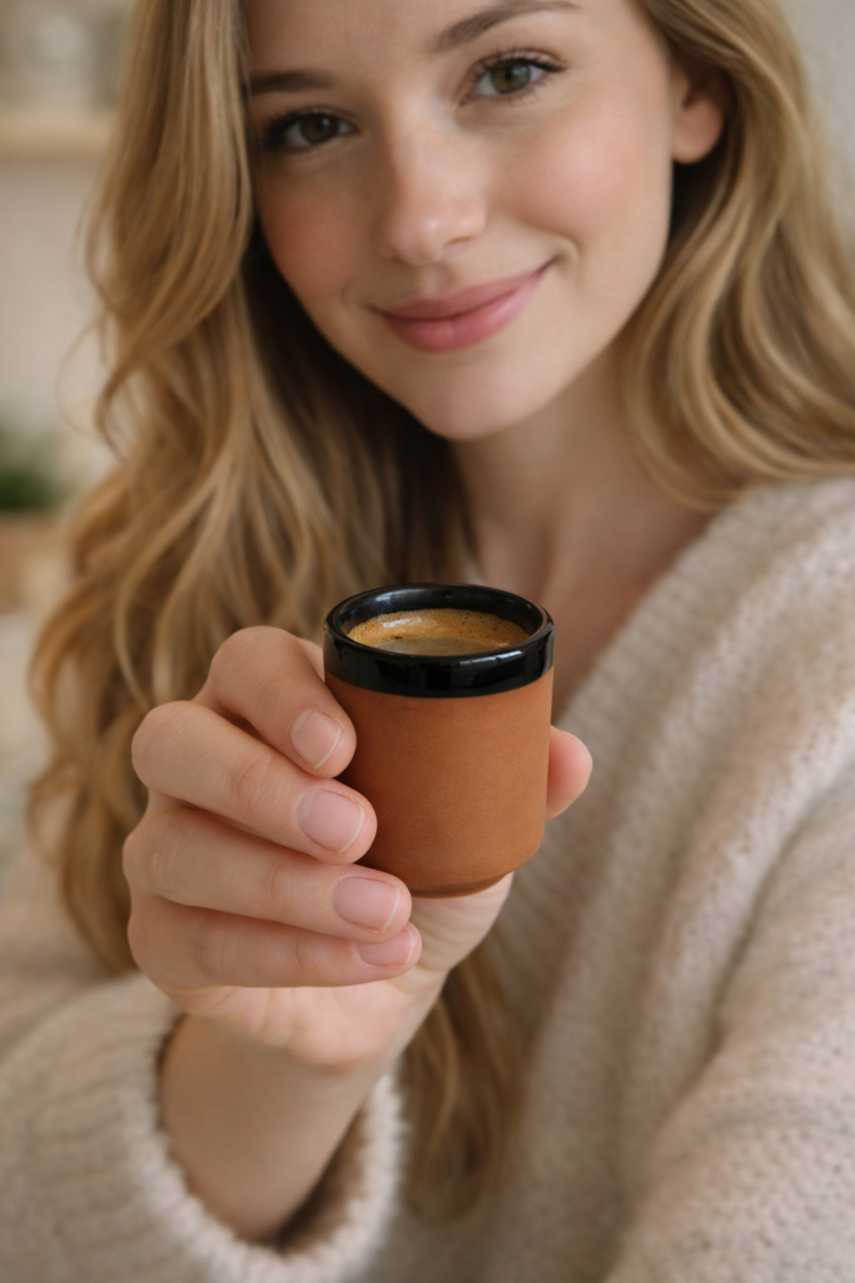 Çömlek Espresso Bardağı - Siyah