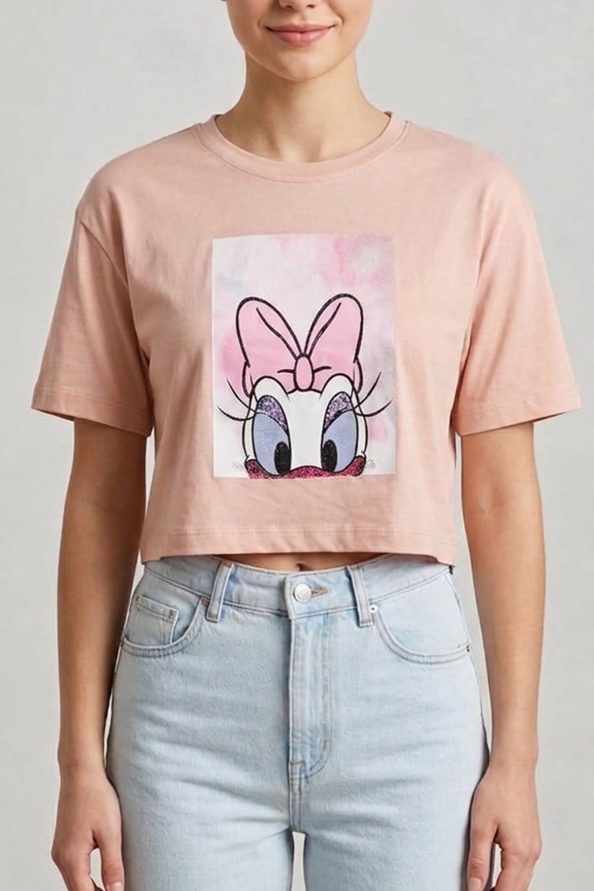 Daısy Duck Pullu T-Shirtt Bej S