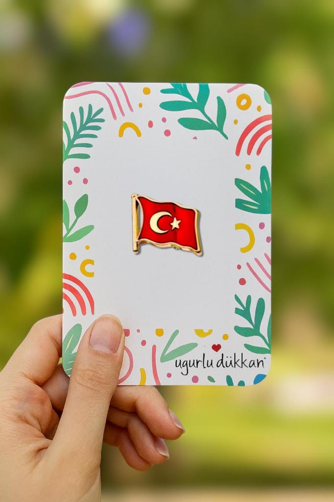 Dalgalı Türkiye Bayrağı Rozeti