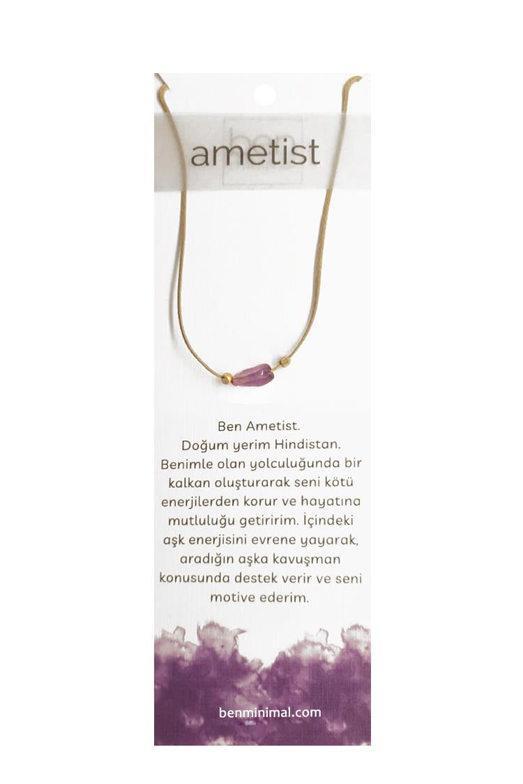 Doğal Taşlı Kolye - Ametist Taşı
