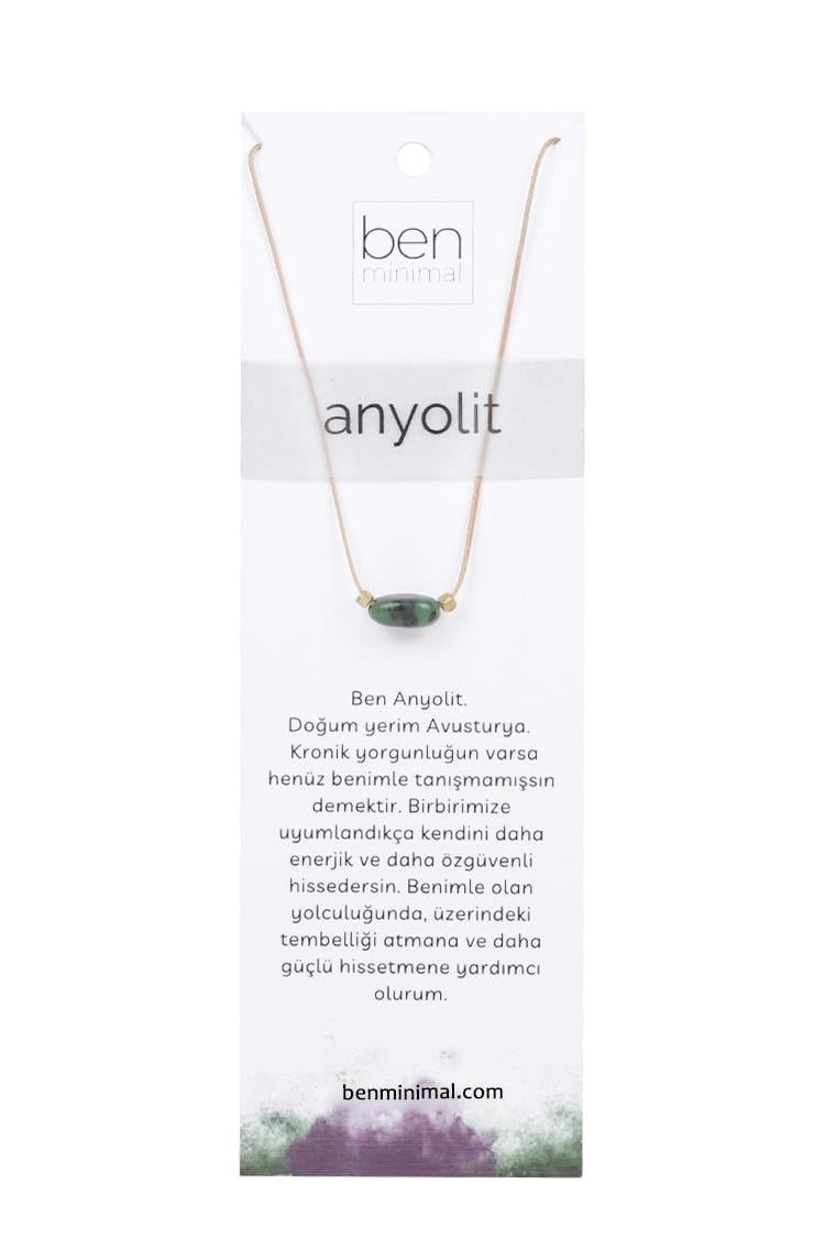 Doğal Taşlı Kolye - Anyolit Taşı