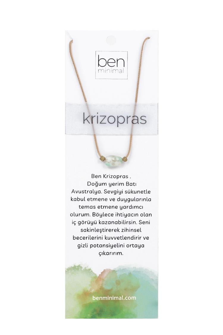Doğal Taşlı Kolye - Krizopras Taşı
