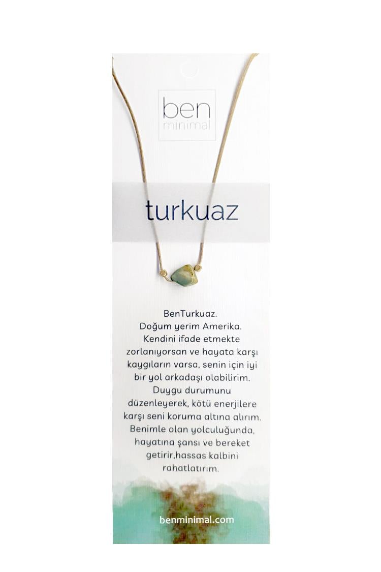 Doğal Taşlı Kolye - Turkuaz Taşı