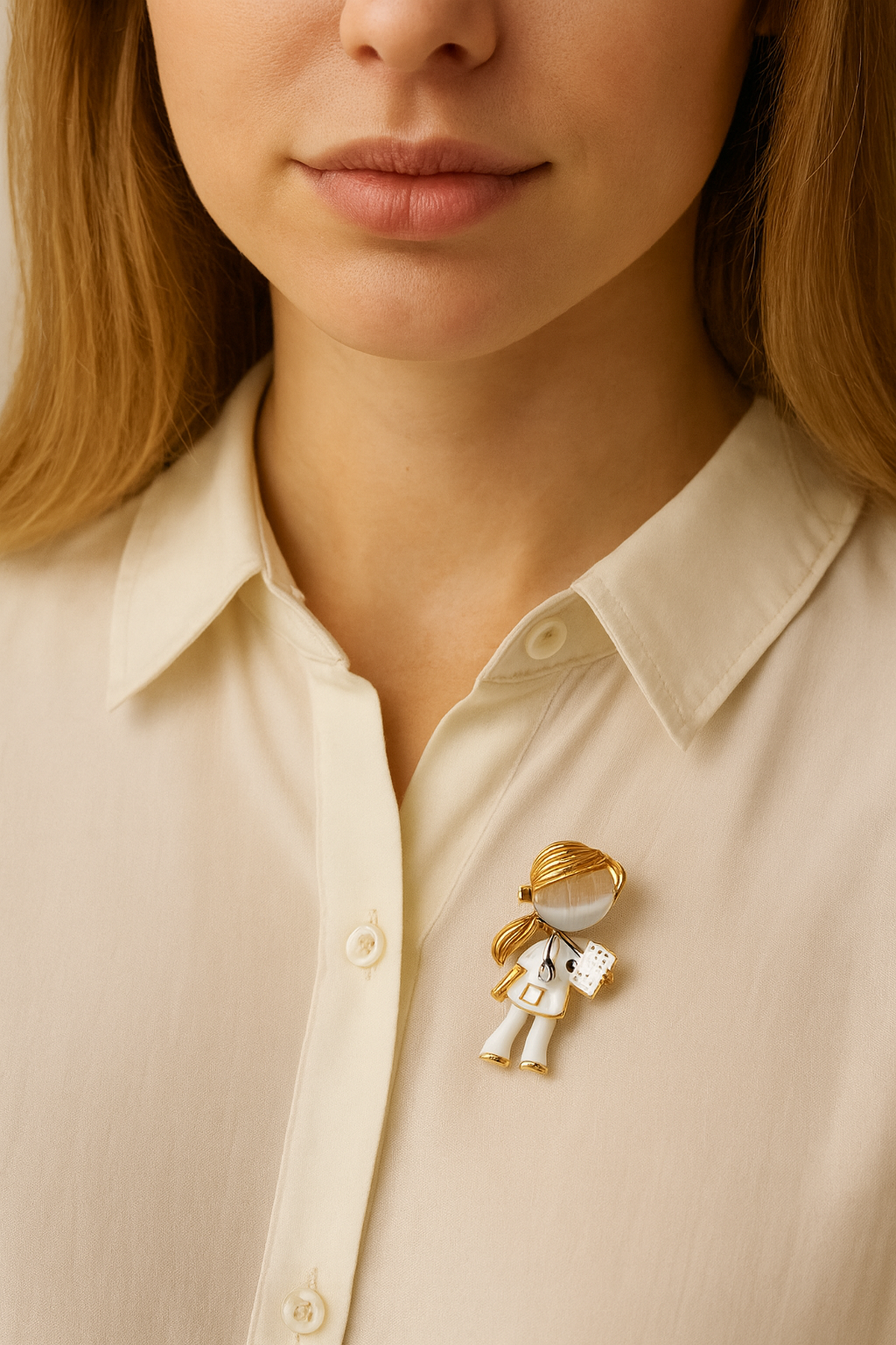 Doktor Kız İğneli Broş