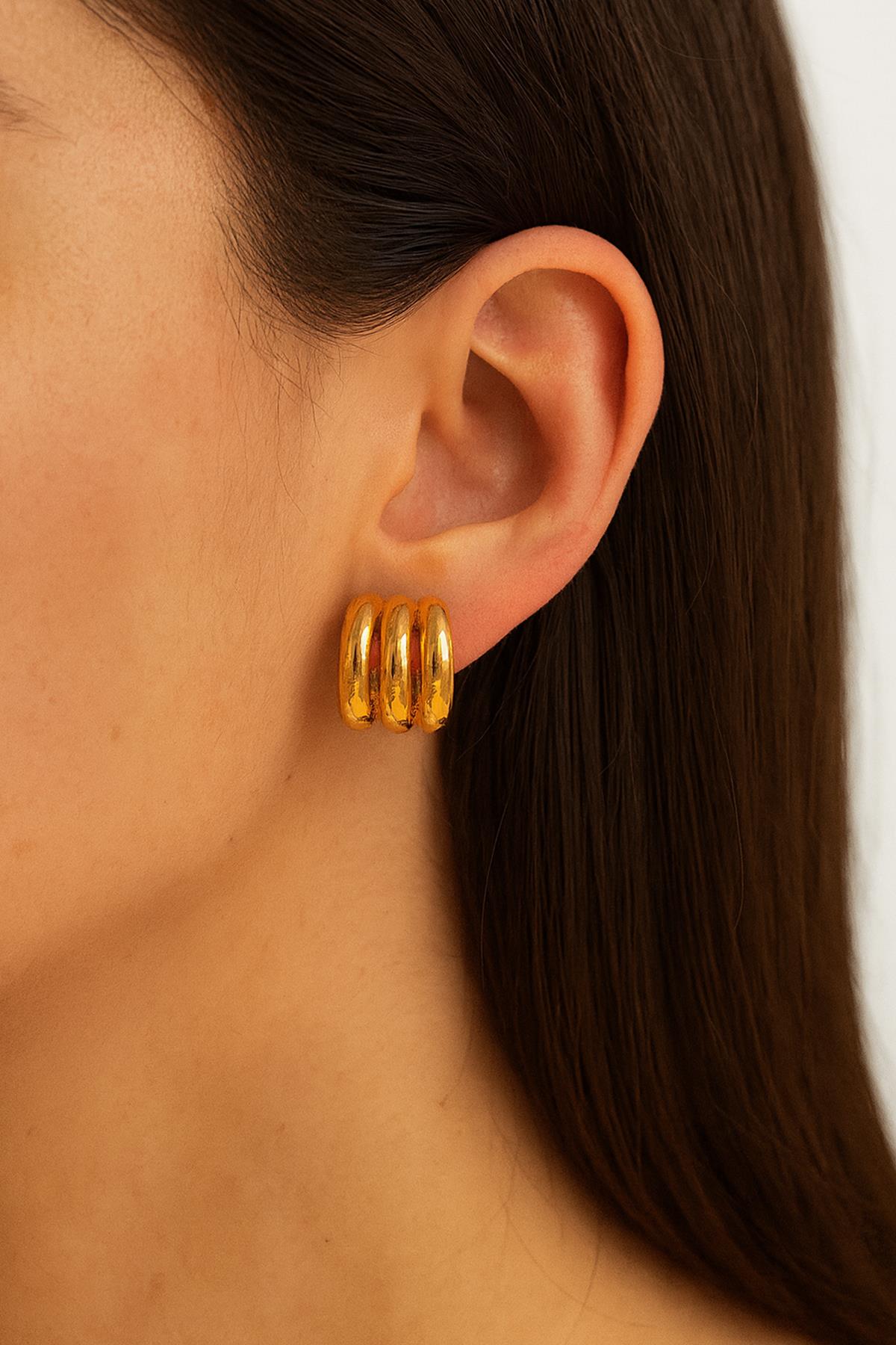 Gold 3 Mini Halka Küpe