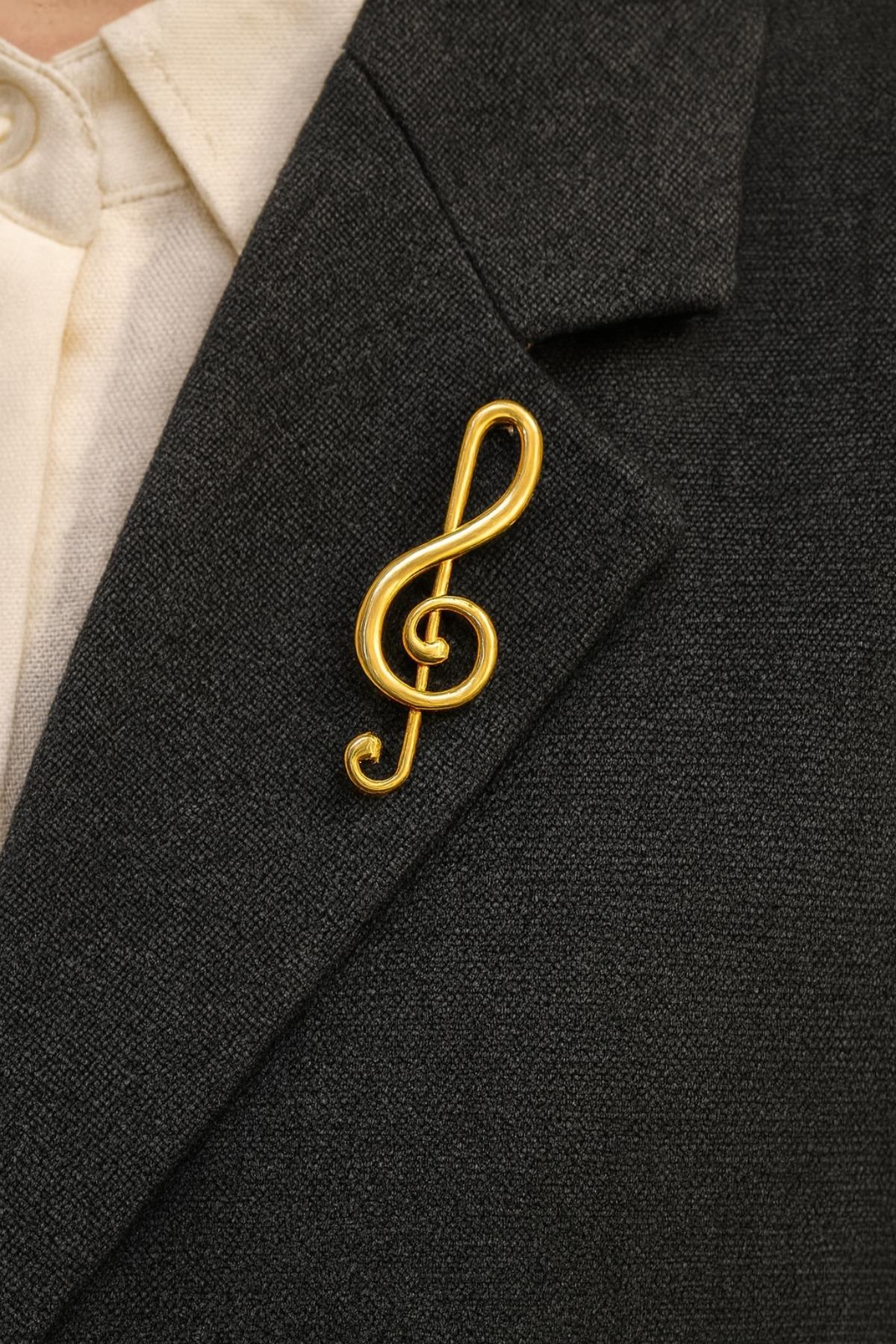 Gold Büyük Sol İğneli Broş