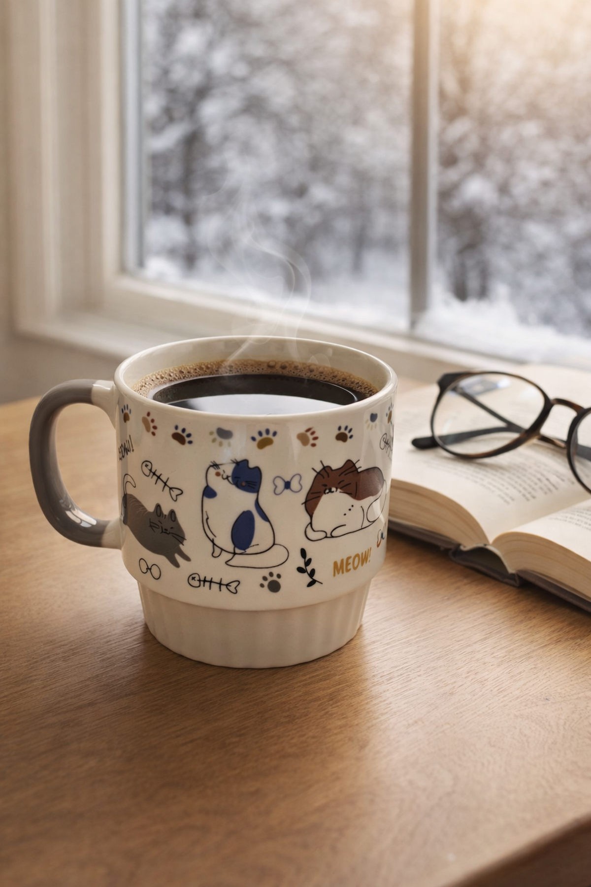 Gri Saplı Meow Kupa 2