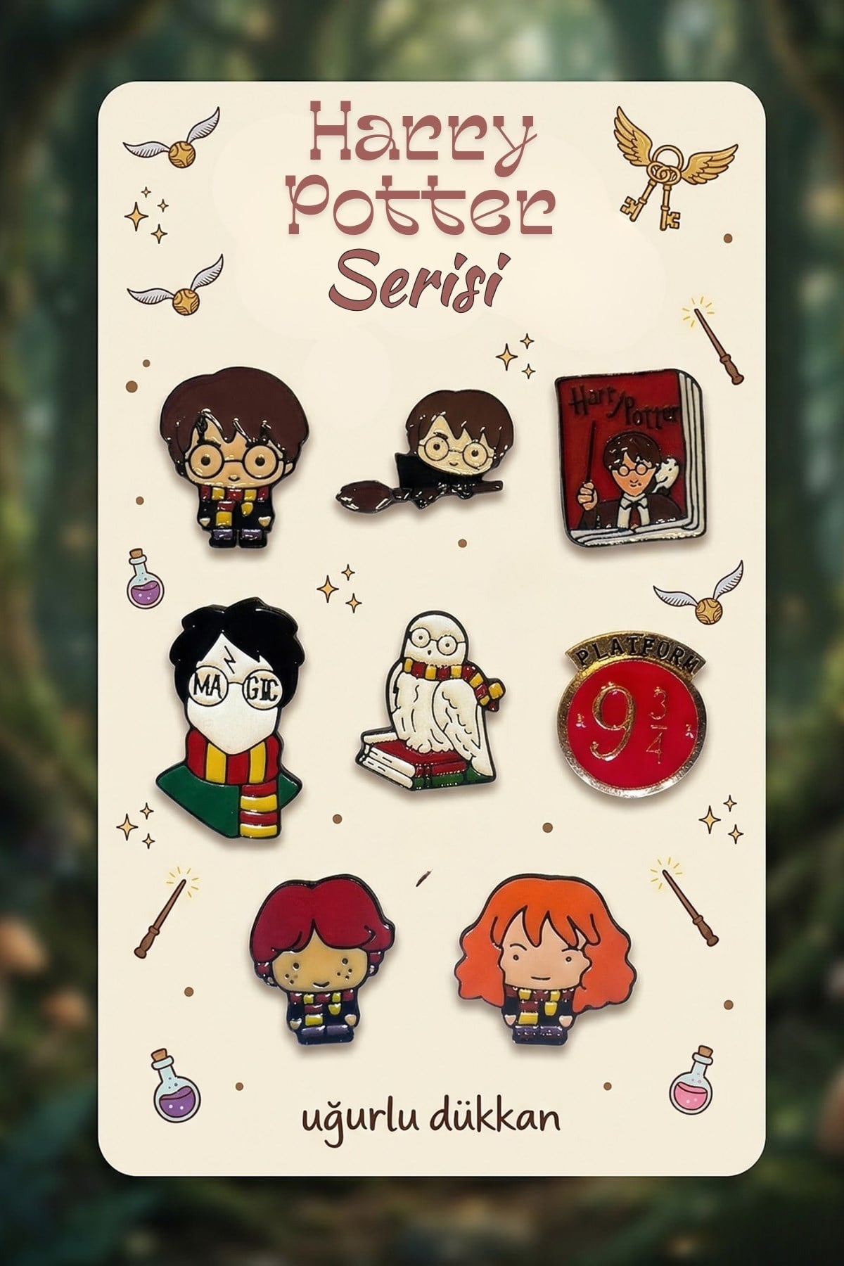 Harry Potter 9'lu Karakter Seti Rozet