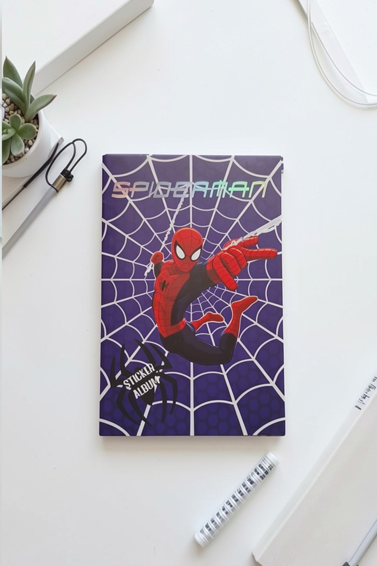 Hologram Yazılı Spiderman Sticker Albümü