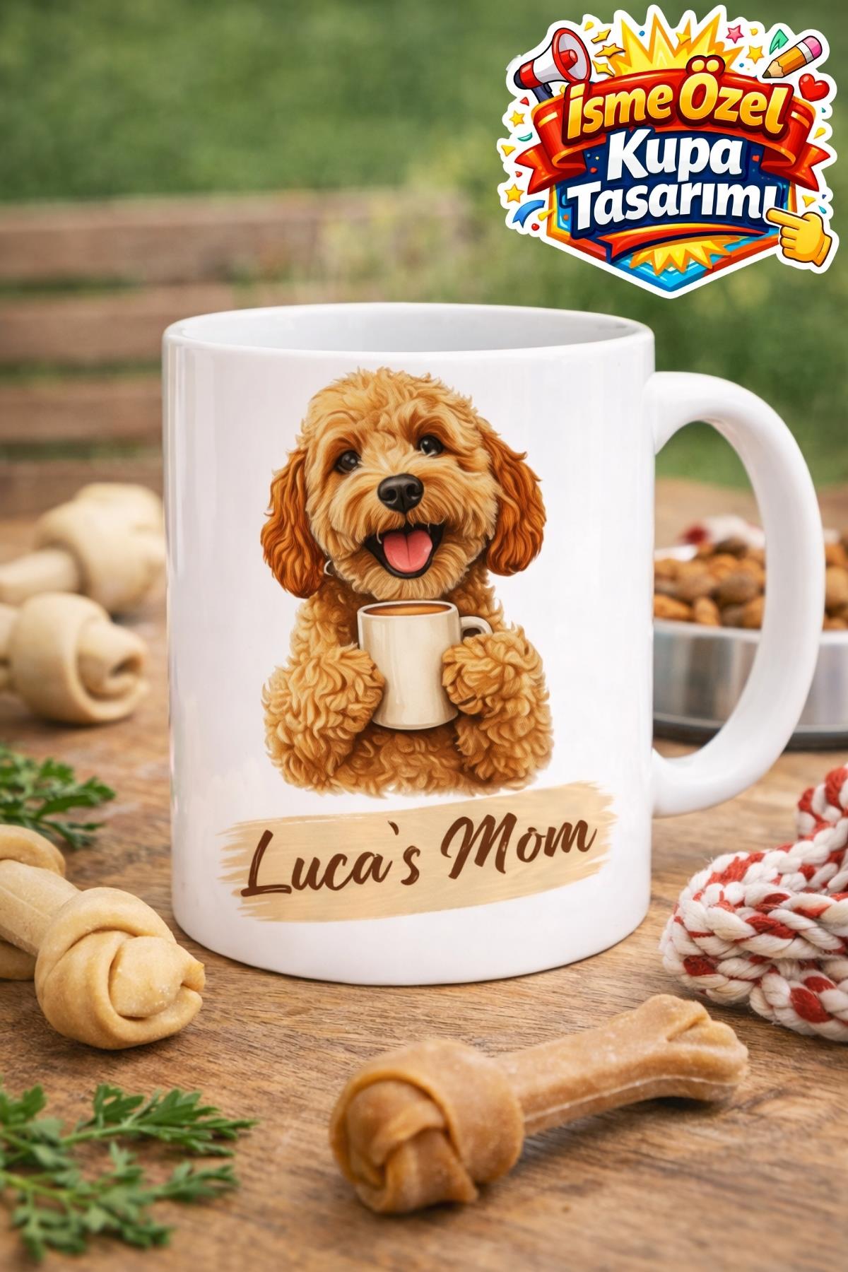 İSME ÖZEL Gülen POODLE Baskılı Kupa Bardak