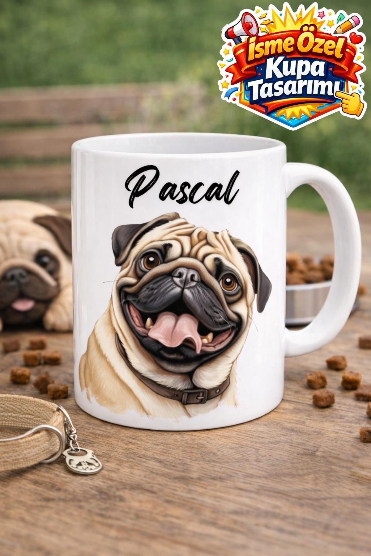 İSME ÖZEL PUG Baskılı Kupa Bardak