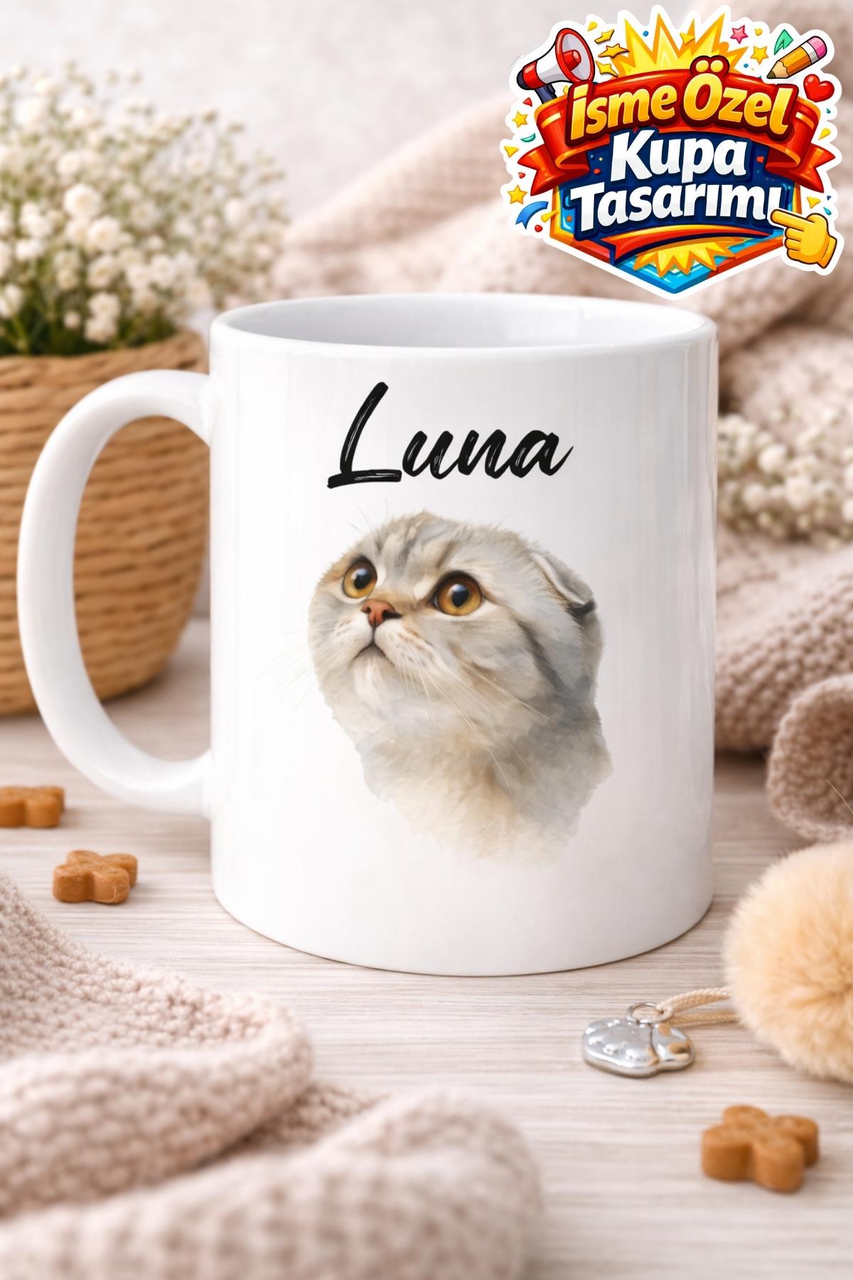 İSME ÖZEL SCOTTISH FOLD Baskılı Kupa Bardak