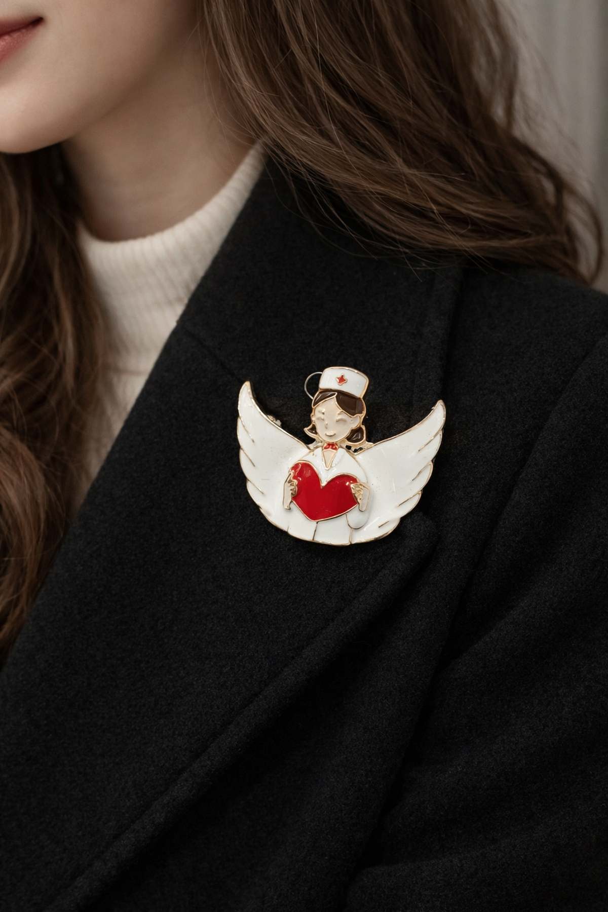 Kanatlı Melek Hemşire Broş