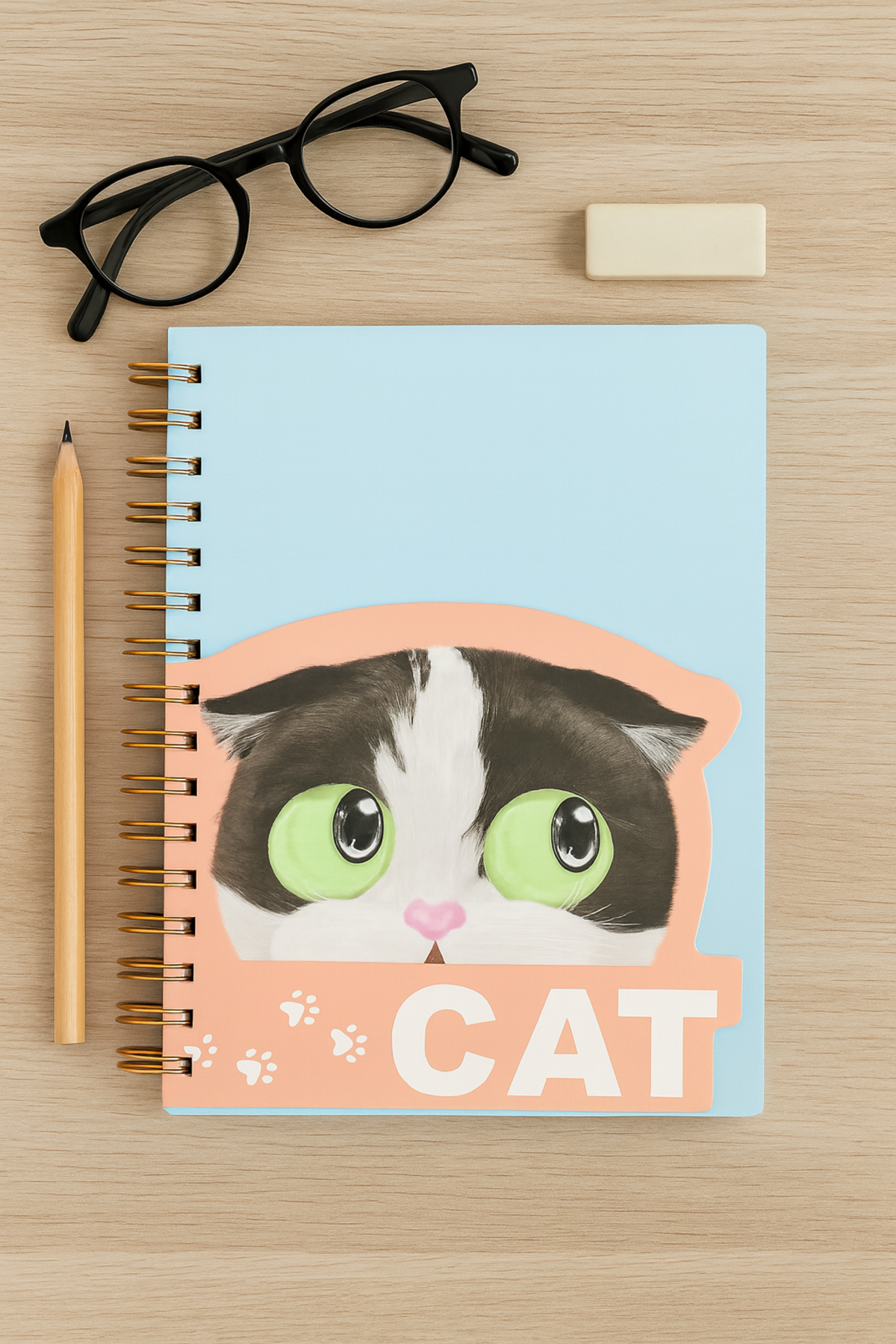 KEDİ TASARIMLI SPİRALLİ PLANLAYICI DEFTER