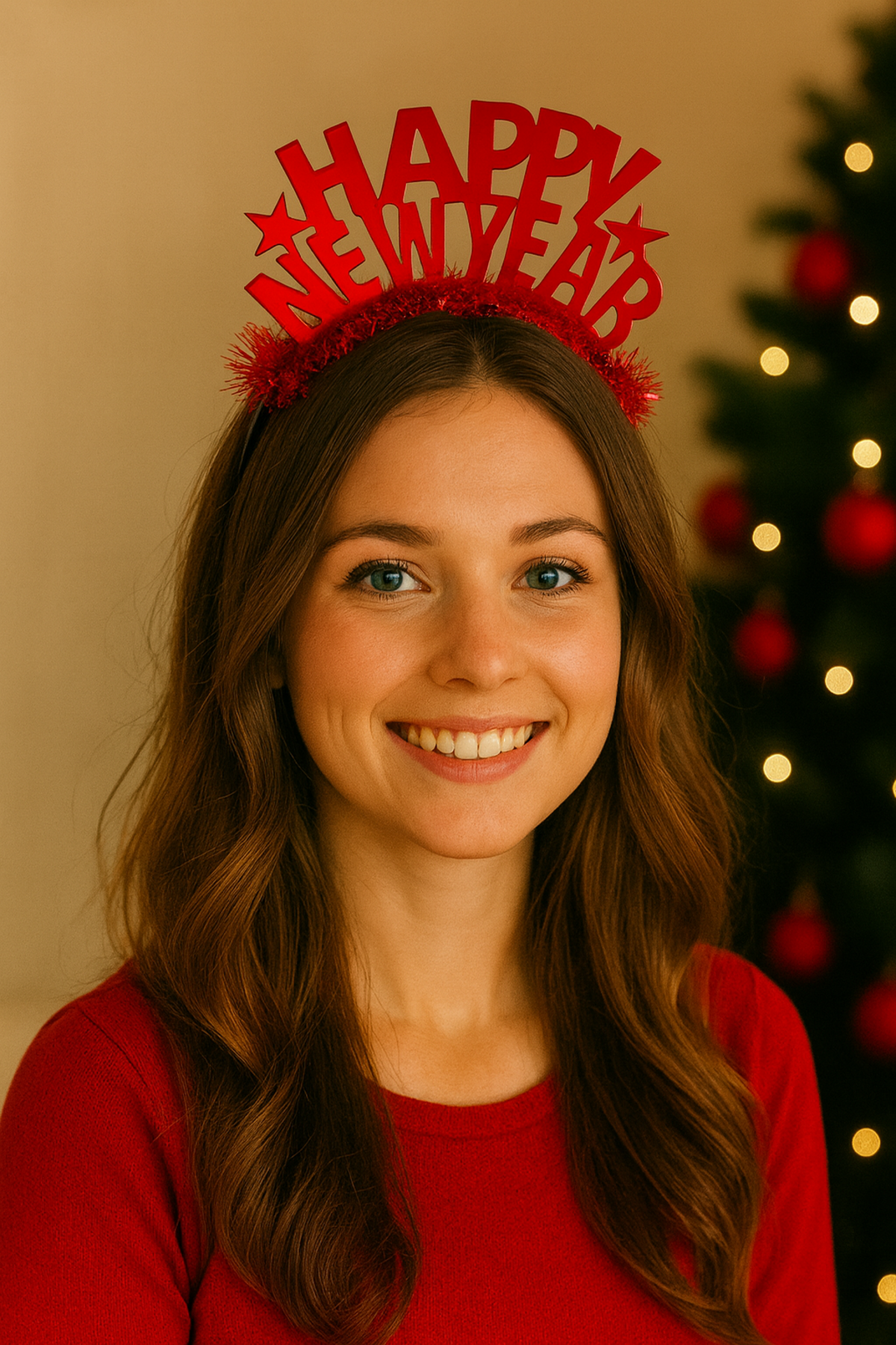 Kırmızı Happy New Year Taç