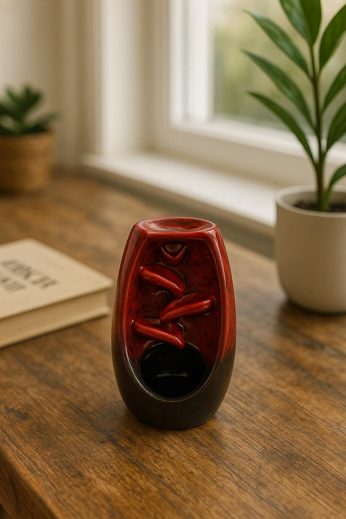 Kırmızı Siyah Geri Akış Şelale Seramik Tüstülük