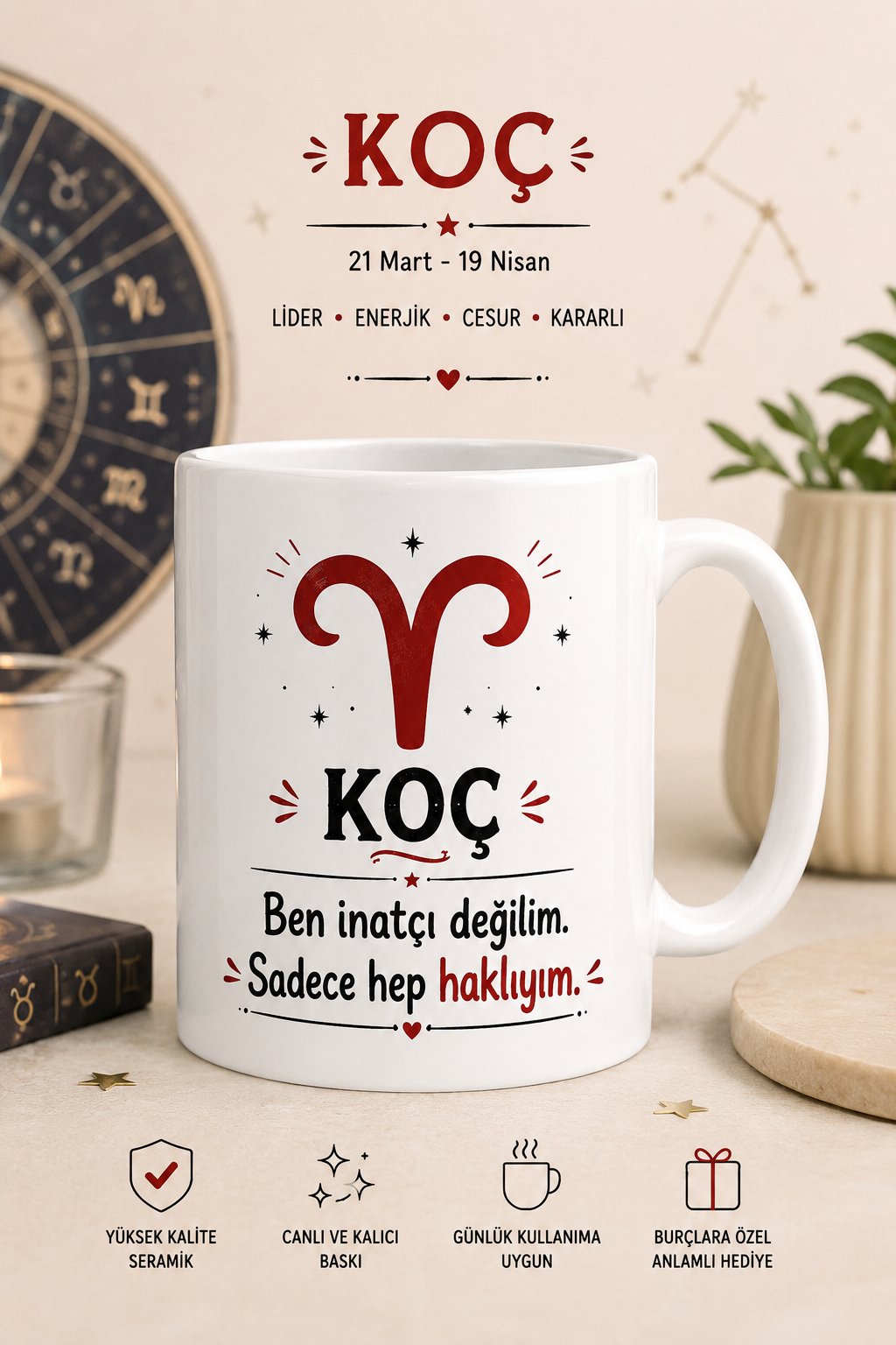 Koç Burcu Baskı Kupa