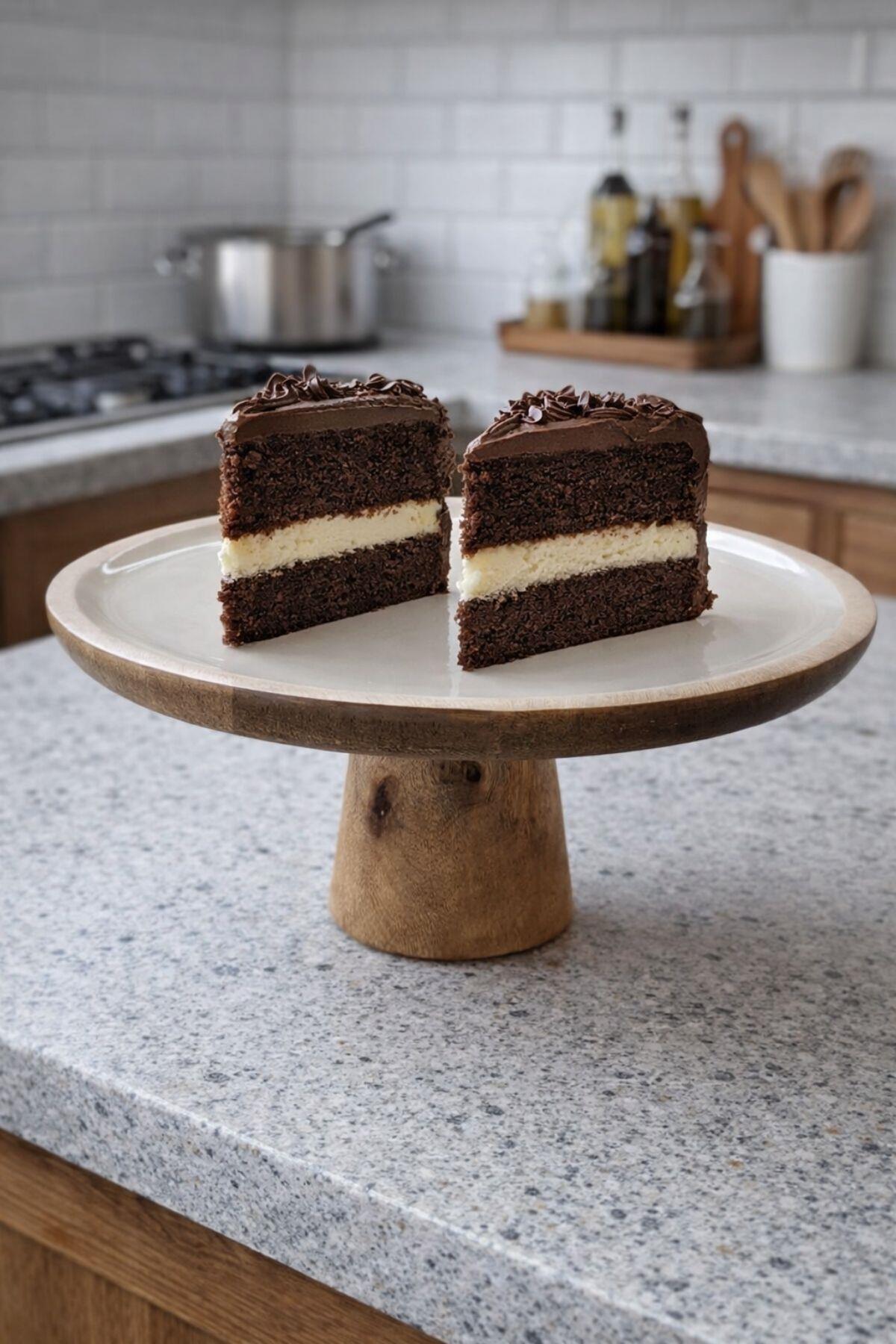 Krem 30 Cm Mango Ağacı Ayaklı Kek Standı