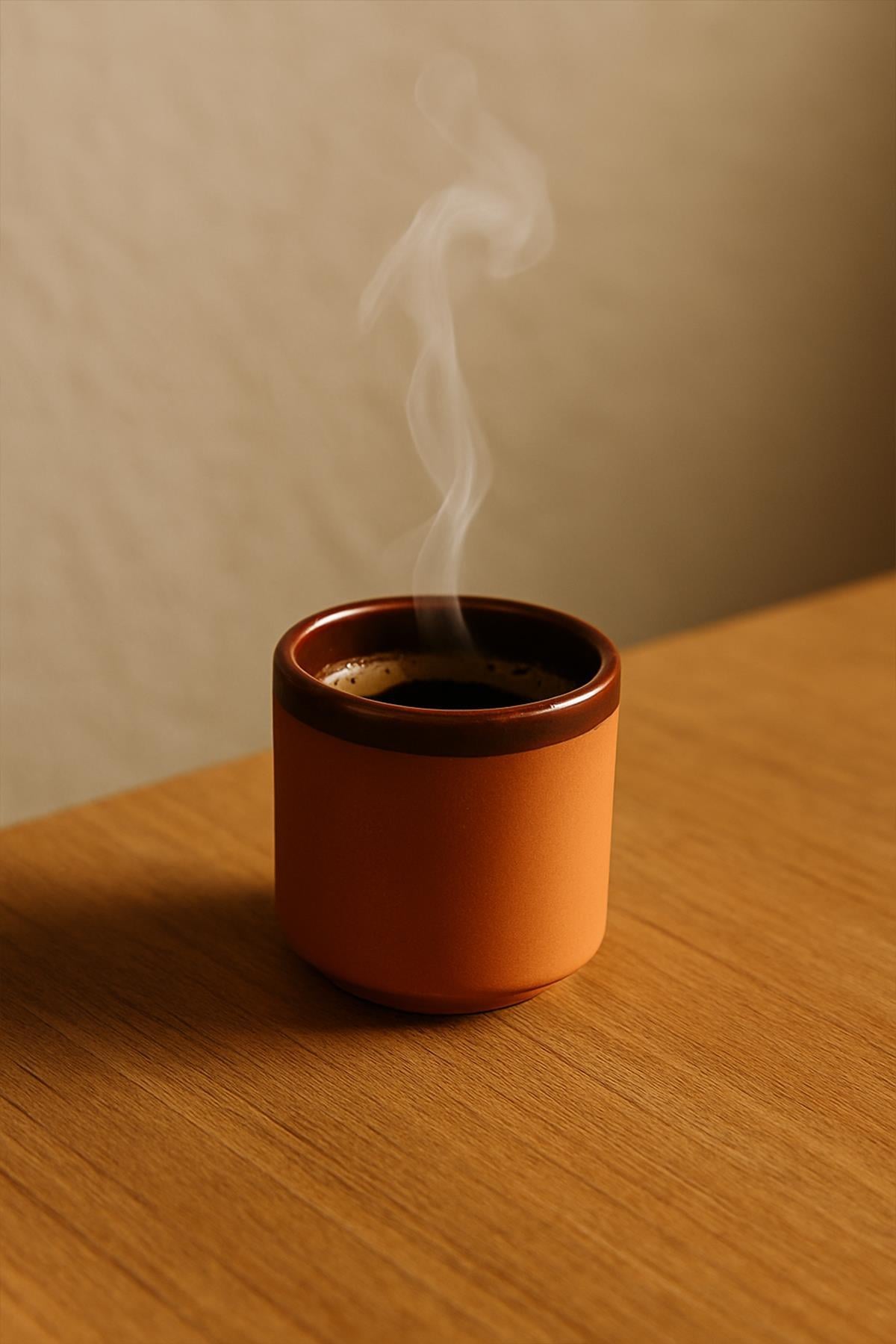 Küçük Çömlek Espresso Bardağı -  Kahverengi