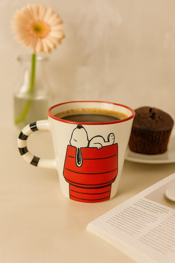 Lazy Yatan Snoopy Kulplu Fincan