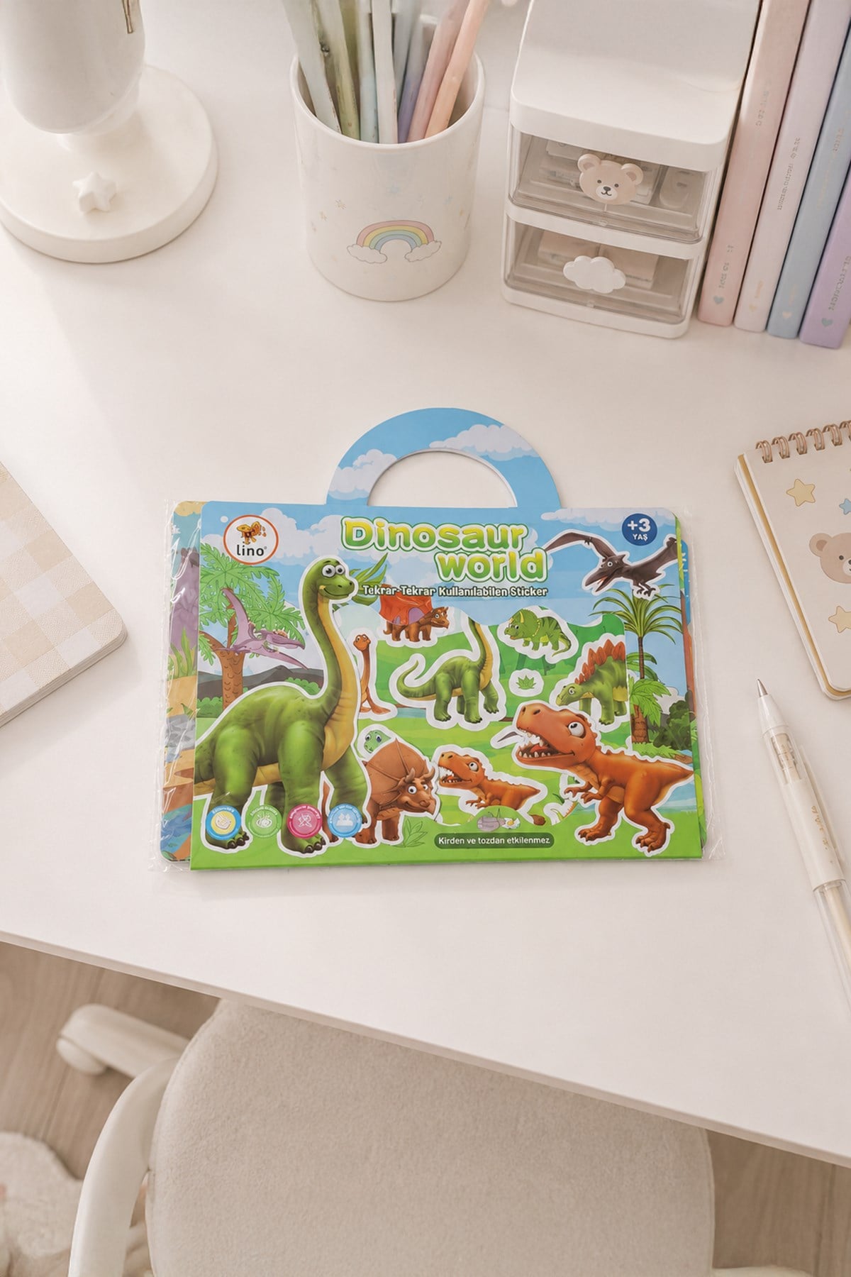 LİNO TEKRAR KULLANILAN STİCKER SETİ DİNOSAUR WORLD