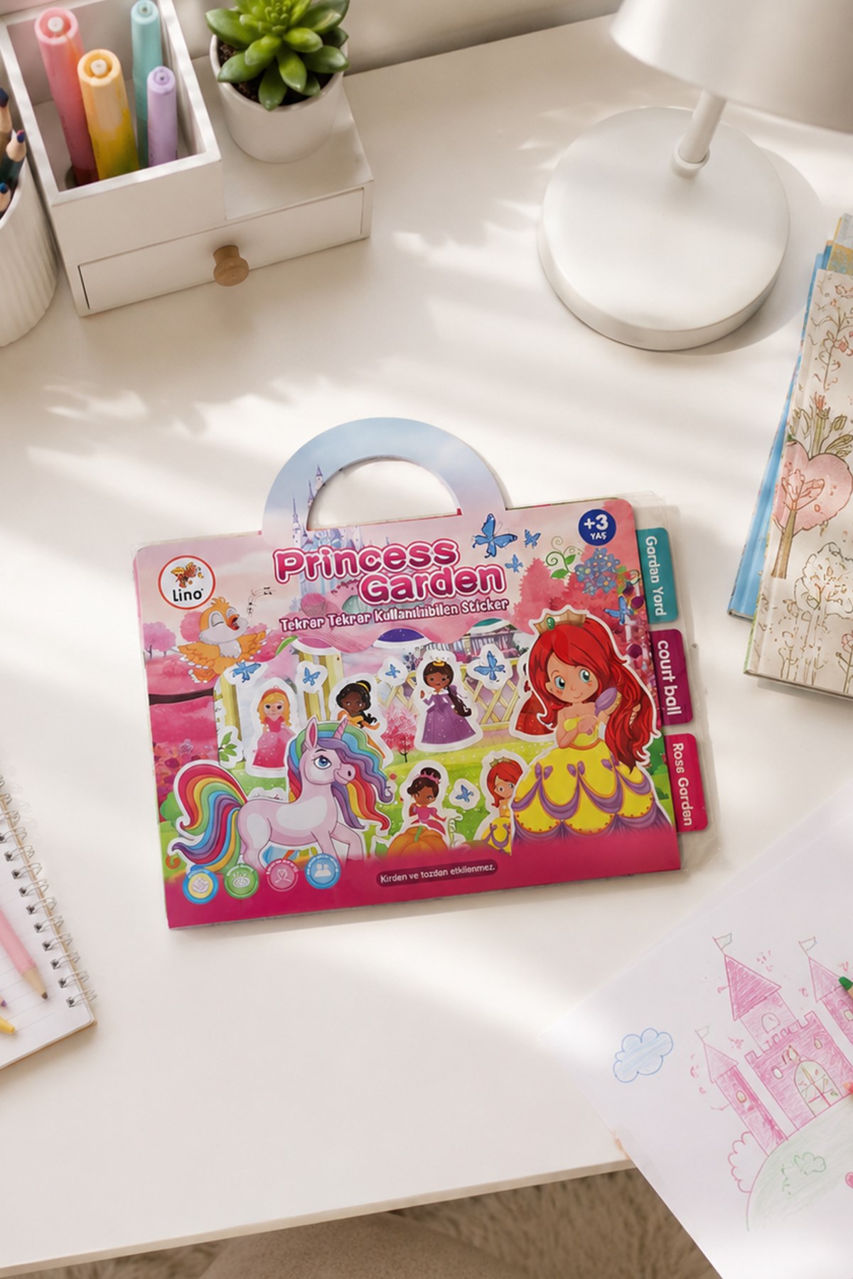 LİNO TEKRAR KULLANILAN STİCKER SETİ PRİNCESS GARDEN