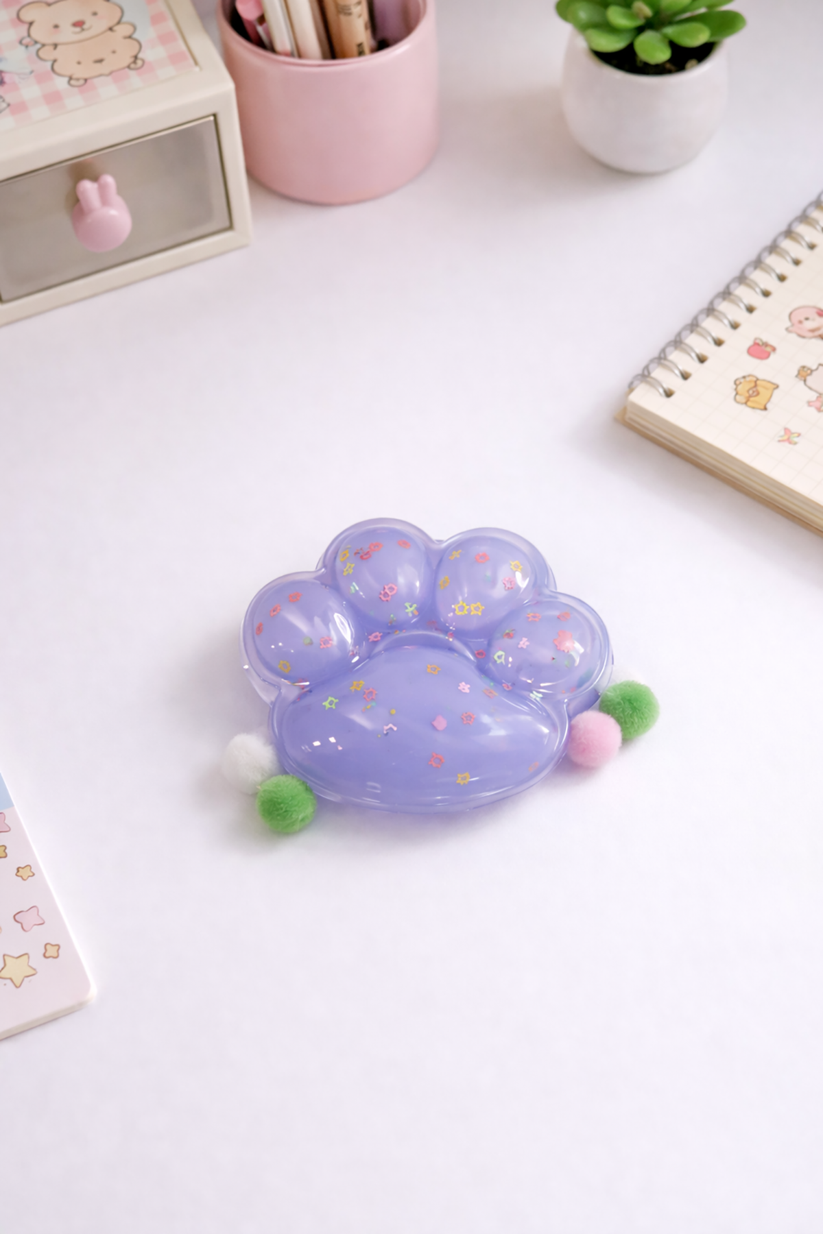 Mavi Büyük Ponponlu Pati Squishy