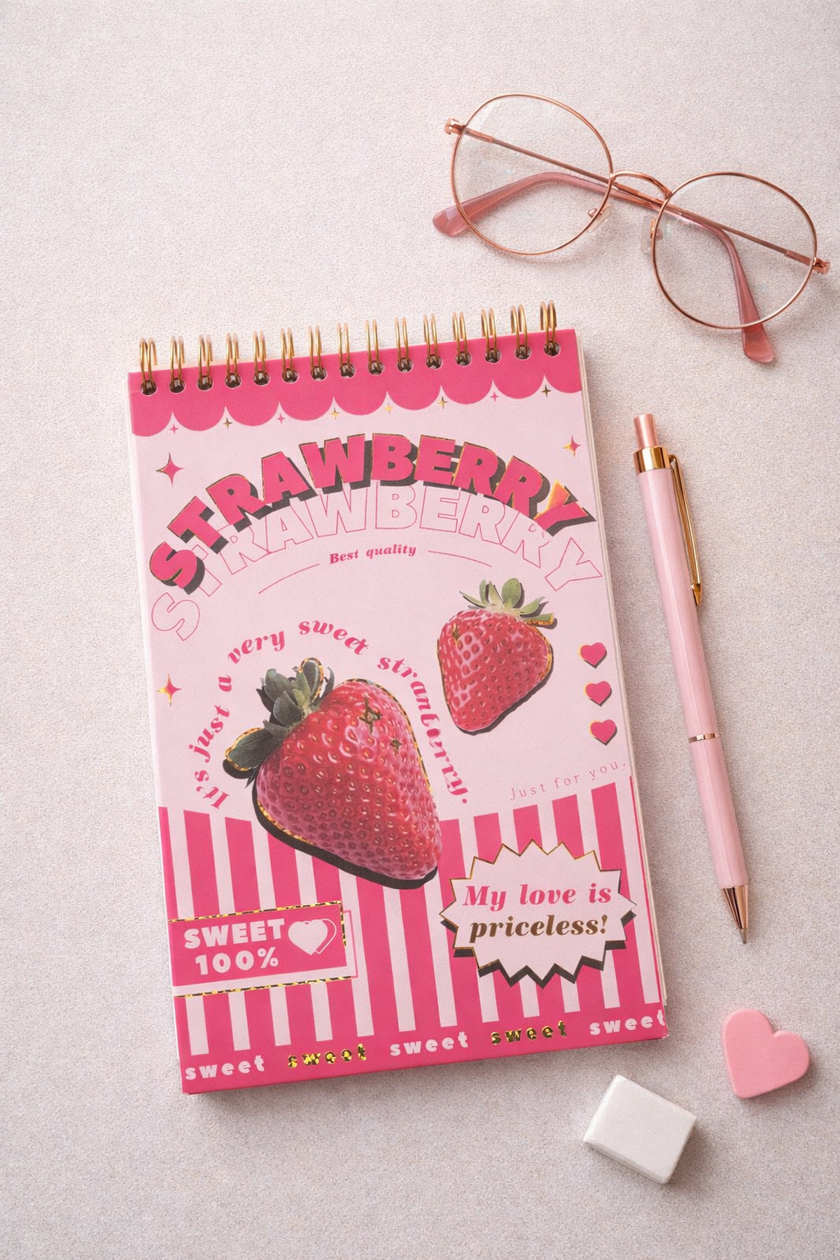 Meyveli Spiral Planlayıcı Defter Çilek