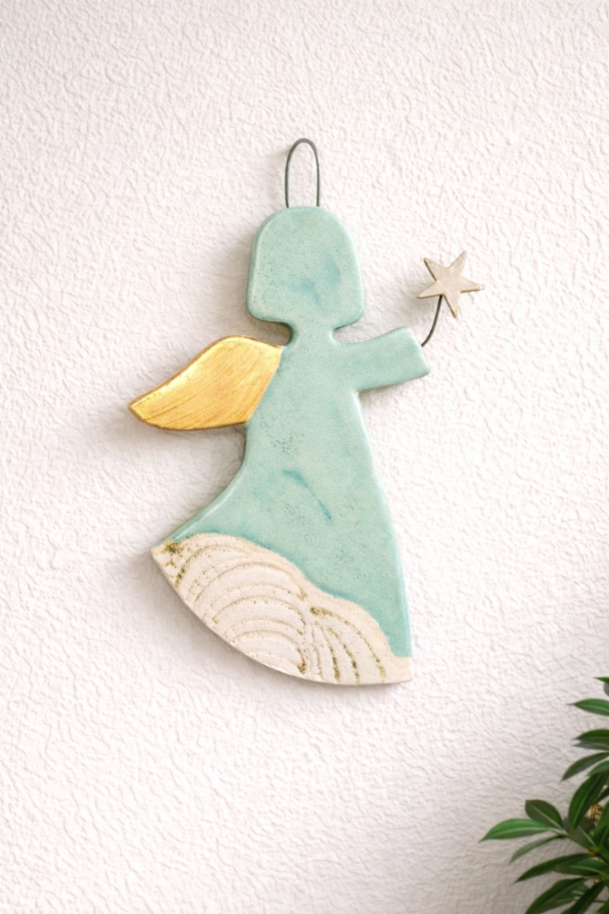 Mint Melek Seramik Duvar Süsü