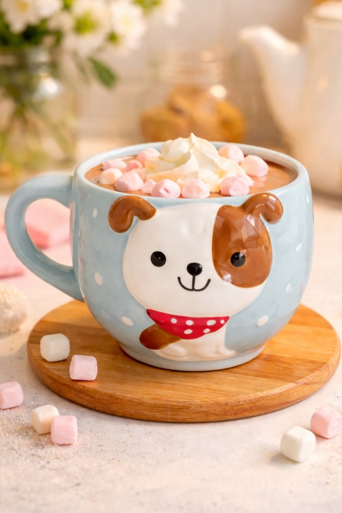 Mint Sevimli Köpek Kulplu Kupa 400 Ml