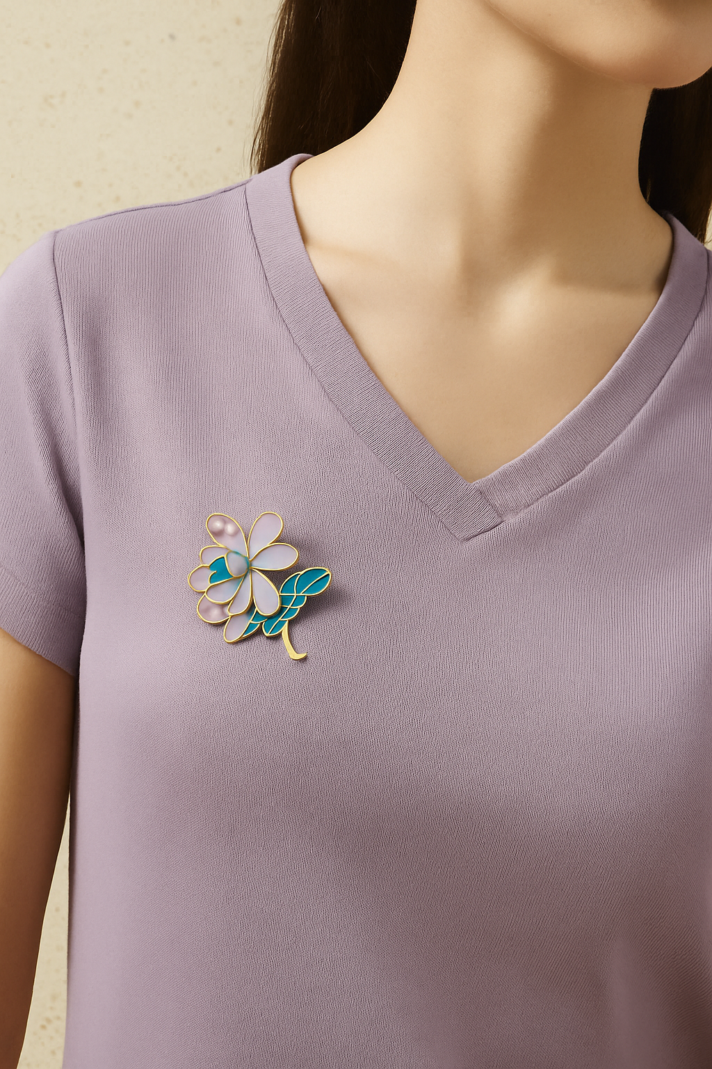 MOR AÇELYA İĞNELİ BROŞ