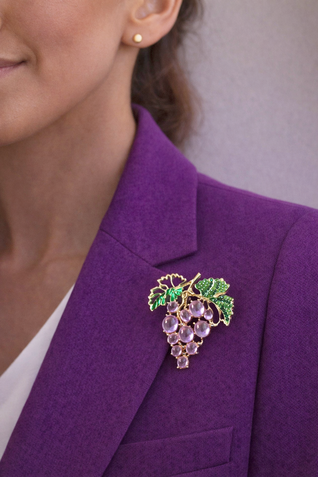 Mor Salkım İğneli Broş