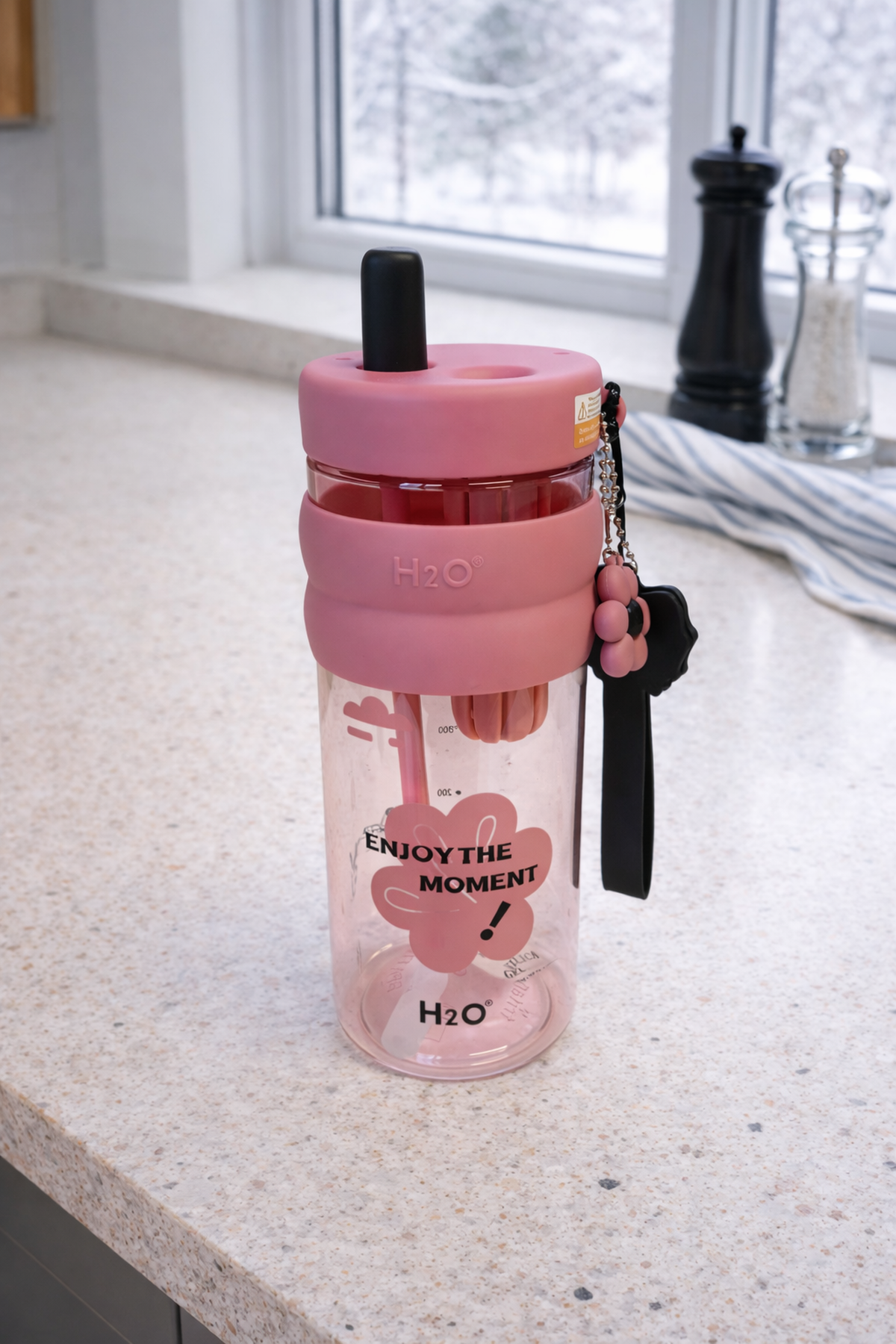 Pembe H2O Fit Pipetli Matara 800 ML