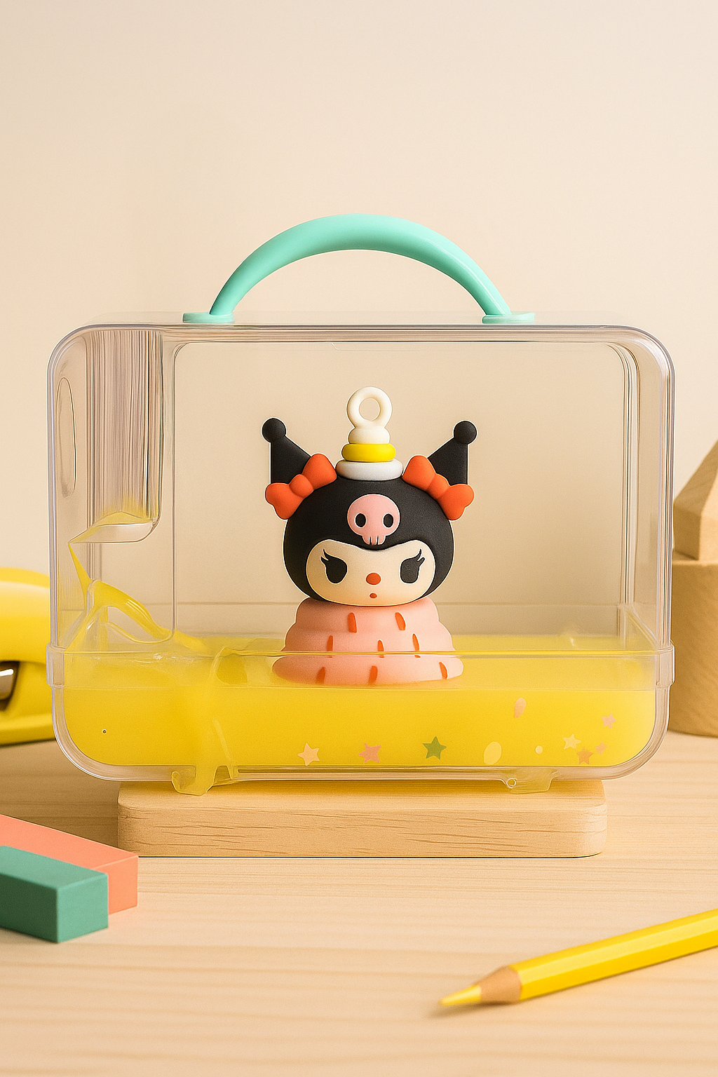 PEMBE KUROMİ SARI  SULU BAVUL KALEMLİK