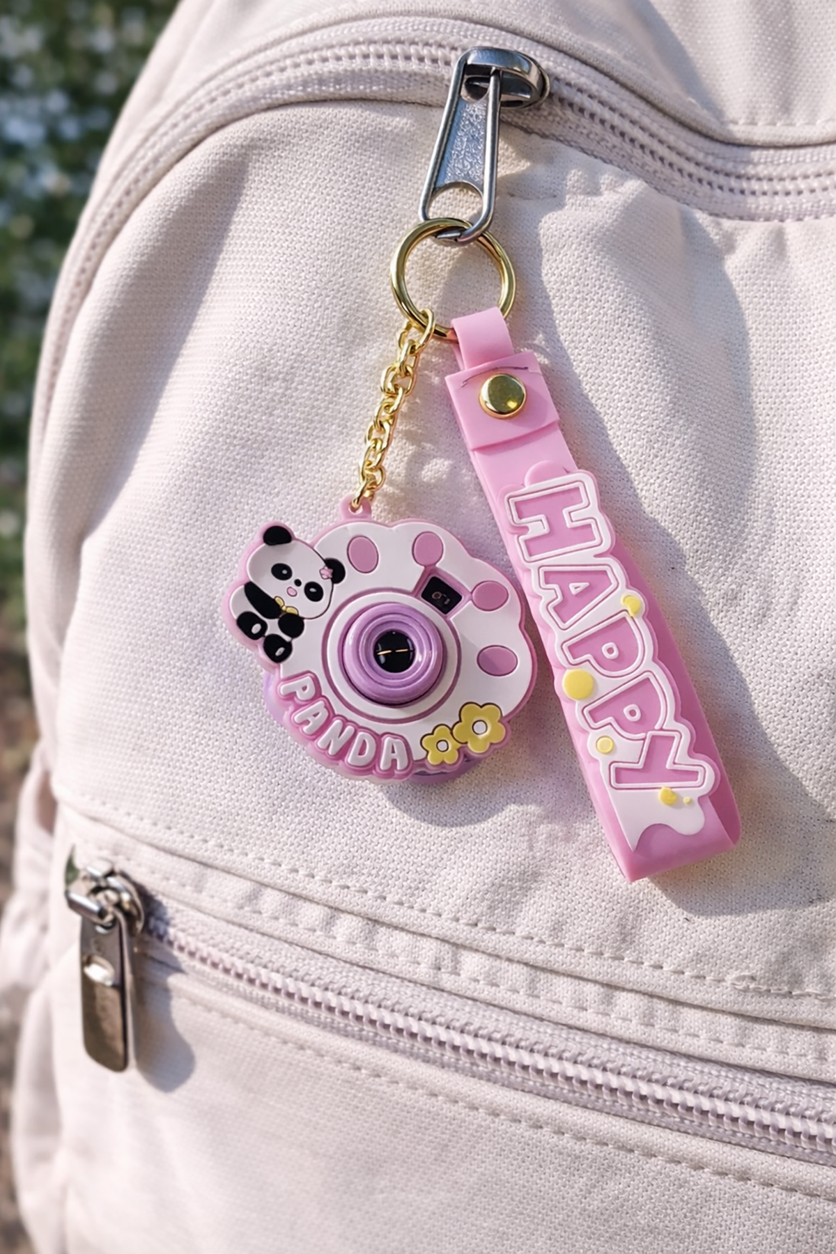 Pembe Panda Fotoğraf Makinalı Anahtarlık